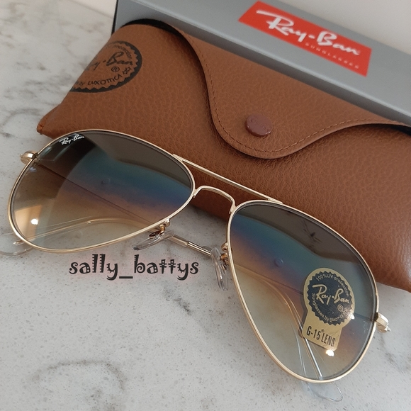 RayBan (Store Display) Aviator Gradient Brown Lenses RB3025 - Picture 5 of 13